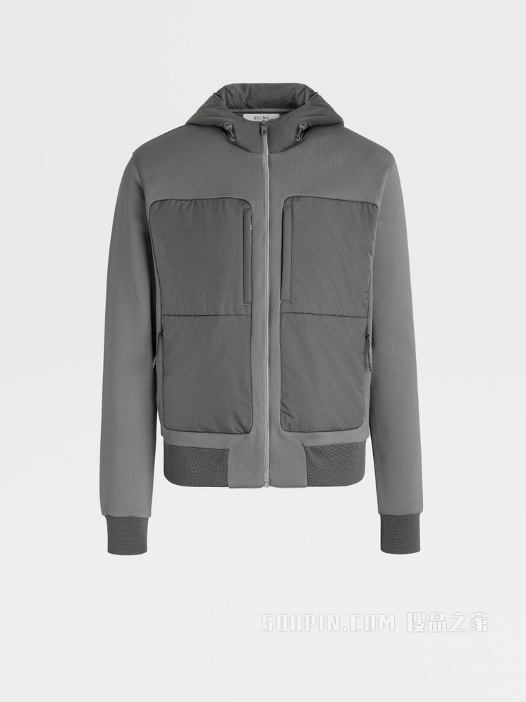 柔软棉质混纺面料全拉链连帽运动衫