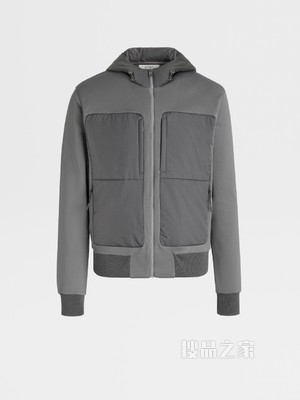 柔软棉质混纺面料全拉链连帽运动衫