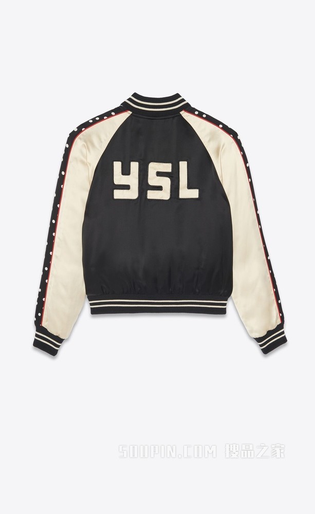 YSL缎面Teddy夹克