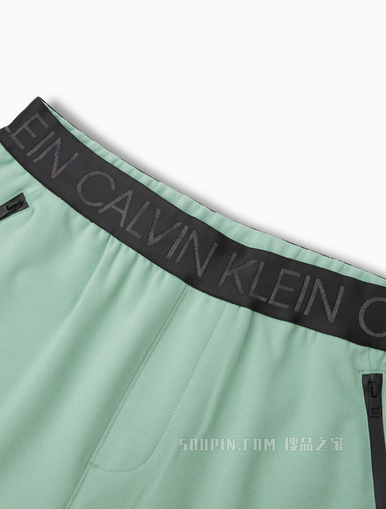Calvin Klein 男女同款束脚松紧腰LOGO印花针织休闲裤J400148