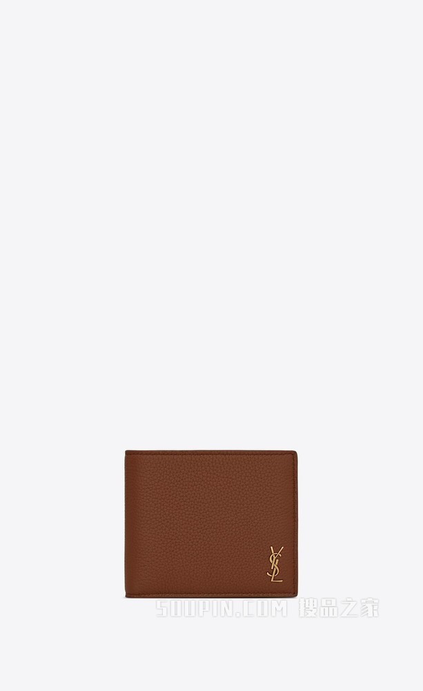 Tiny Monogram横款粒面皮革钱包