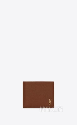 Tiny Monogram横款粒面皮革钱包