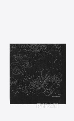 云朵印花羊毛头巾