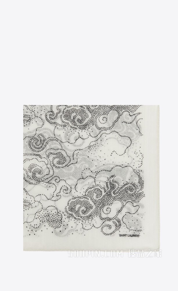 云朵印花羊毛头巾