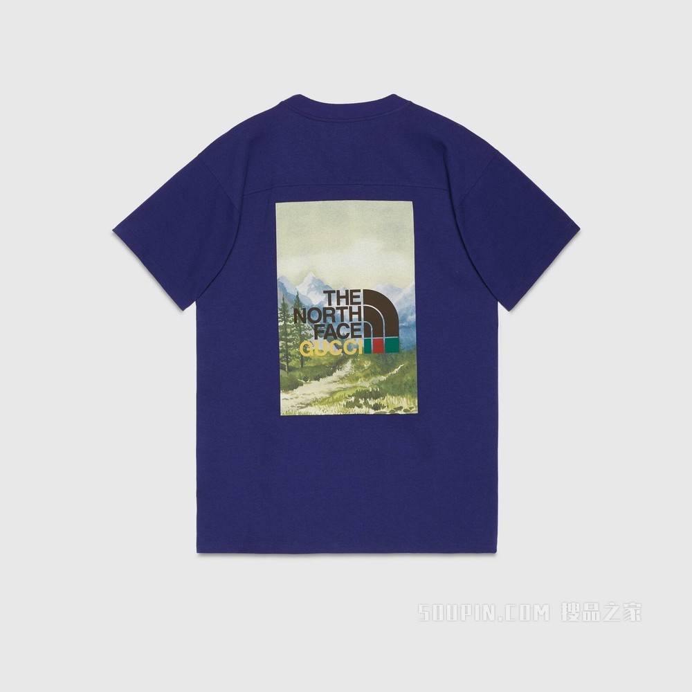 The North Face x Gucci联名系列T恤 蓝色