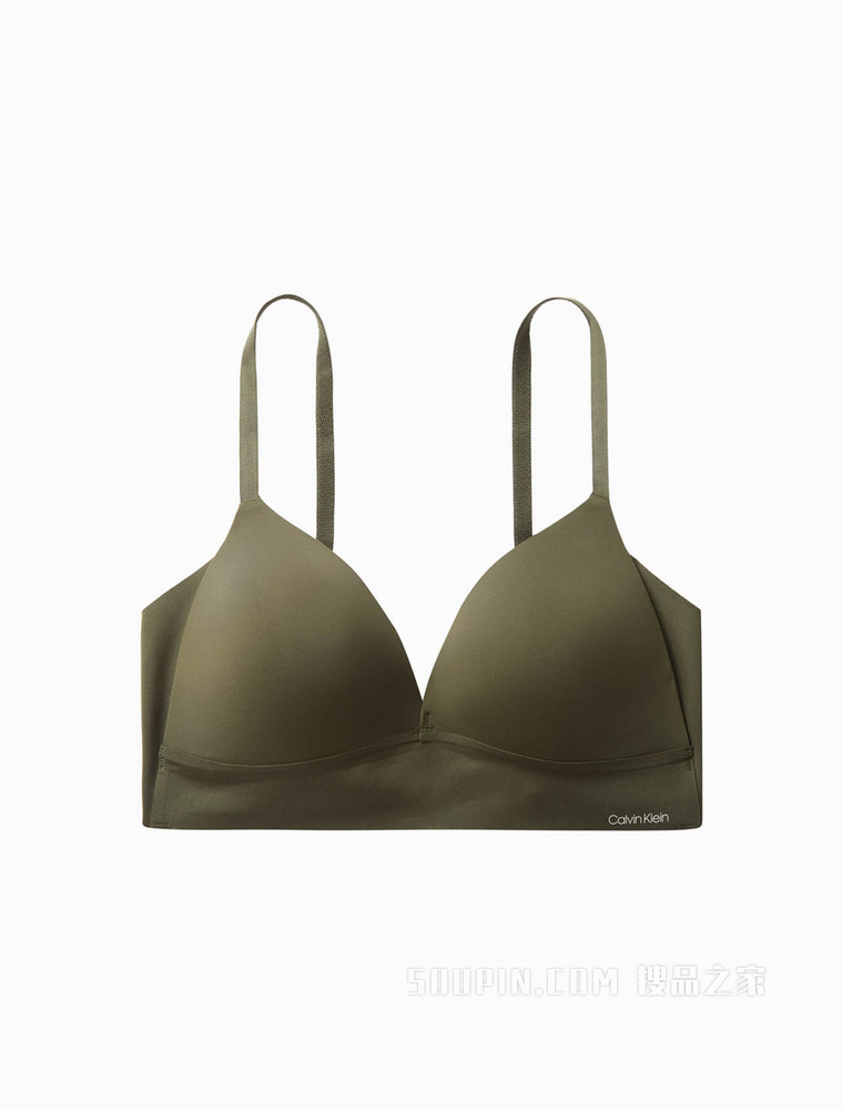 Calvin Klein 女士舒适光面无痕薄衬垫无钢圈宽围边三角杯文胸QF6022AD