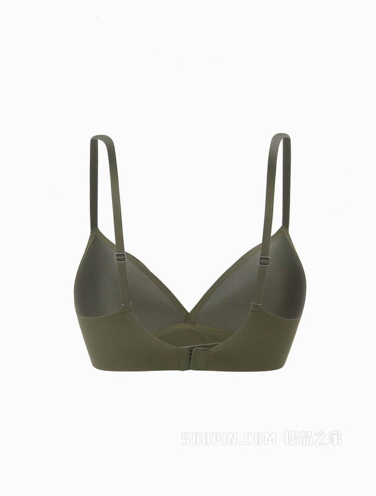 Calvin Klein 女士舒适光面无痕薄衬垫无钢圈宽围边三角杯文胸QF6022AD