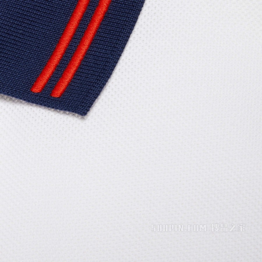 饰互扣式双G珠地棉Polo衫 白色和蓝色