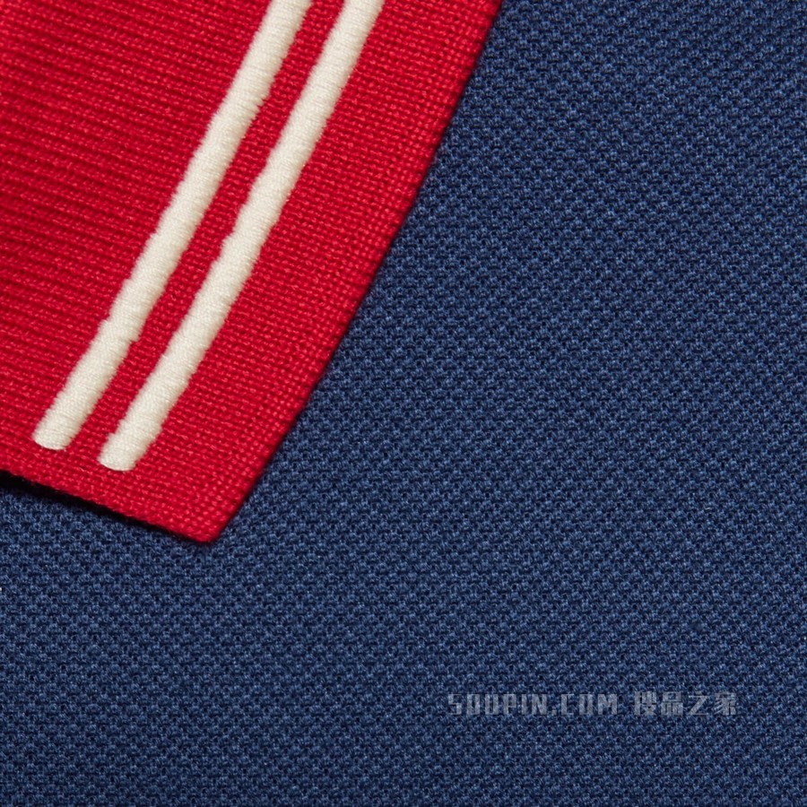 饰互扣式双G珠地棉Polo衫 蓝色和红色