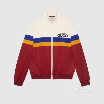 “Original Gucci”印花针织夹克 洋红色和象牙白色