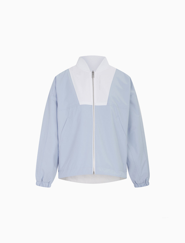 Calvin Klein 女士双面穿棒球领胶质LOGO飞行夹克J217791