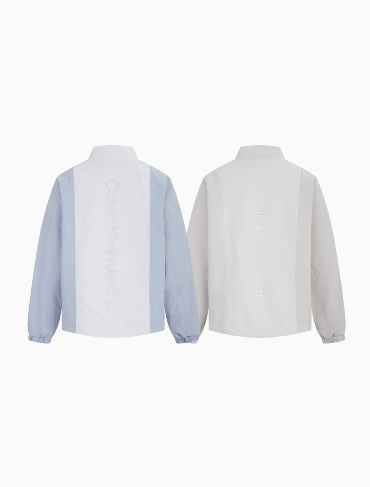 Calvin Klein 女士双面穿棒球领胶质LOGO飞行夹克J217791