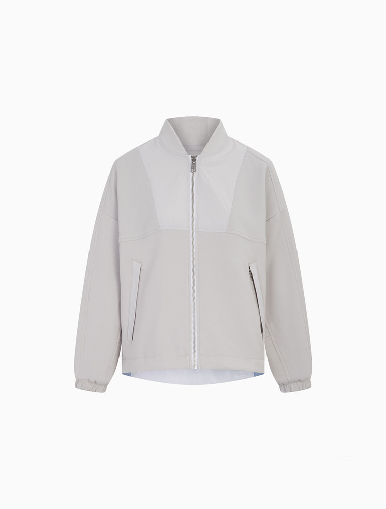 Calvin Klein 女士双面穿棒球领胶质LOGO飞行夹克J217791