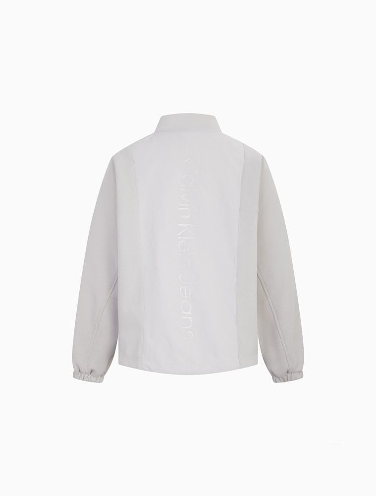 Calvin Klein 女士双面穿棒球领胶质LOGO飞行夹克J217791
