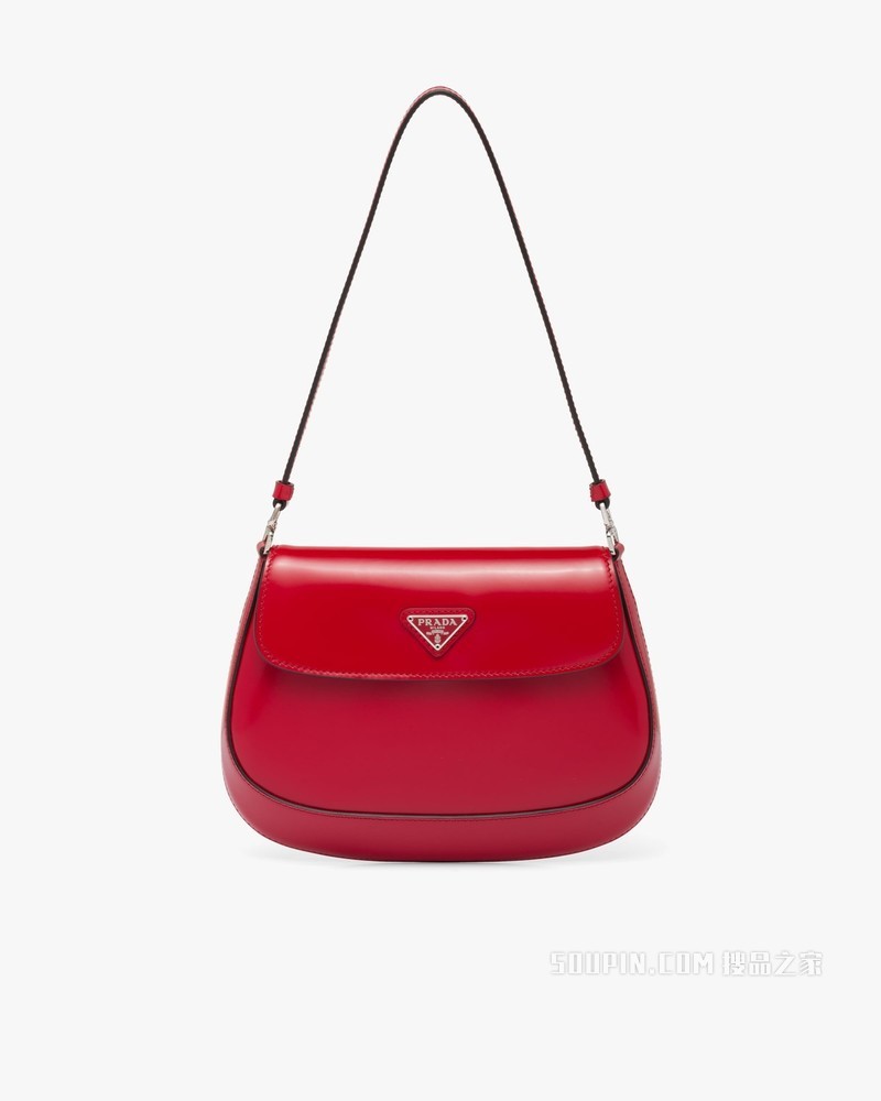 Prada Cleo 亮面皮革翻盖式单肩包