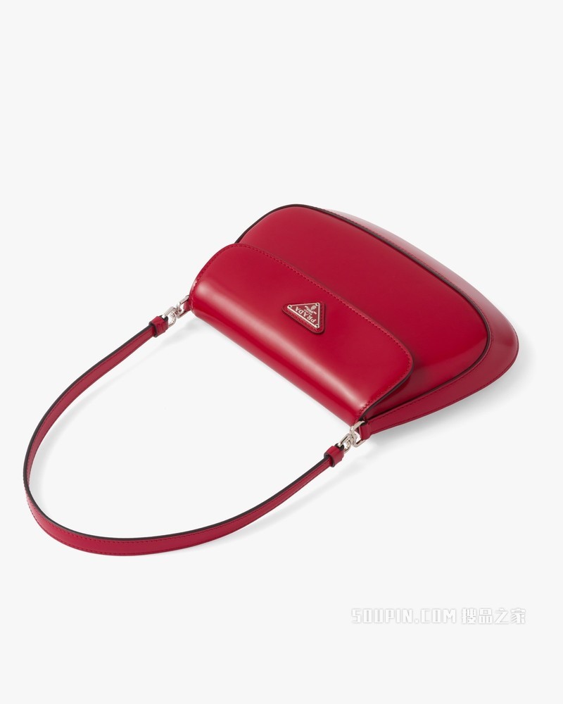 Prada Cleo 亮面皮革翻盖式单肩包