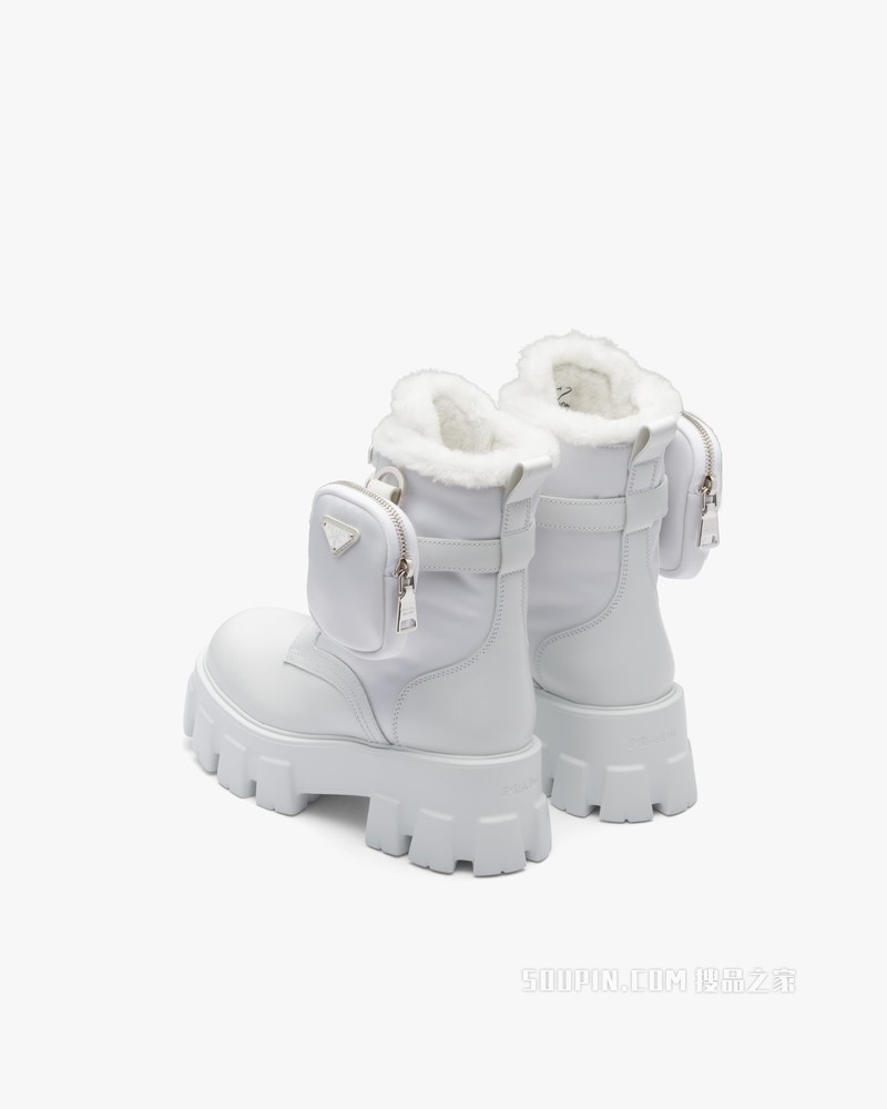 Monolith 皮革和尼龙中筒靴