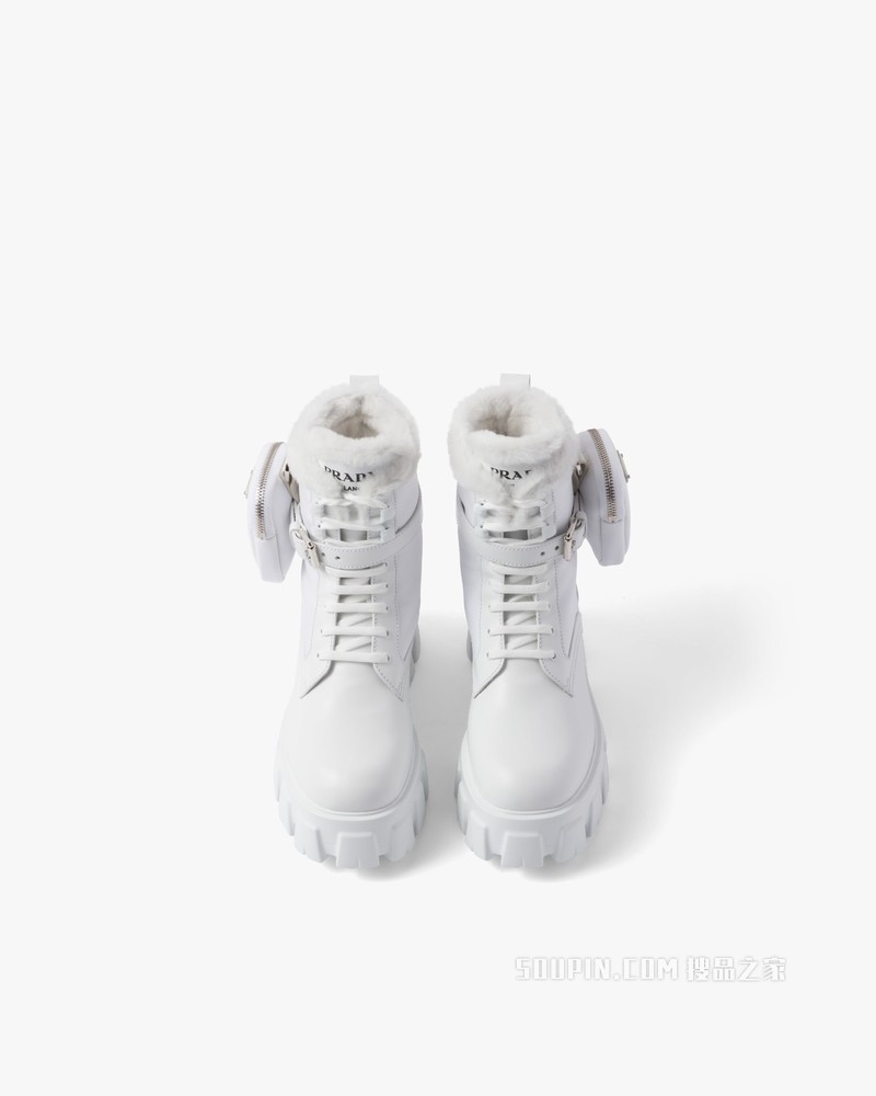 Monolith 皮革和尼龙中筒靴