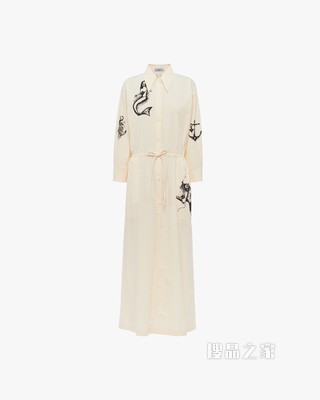 印花帆布连衣裙