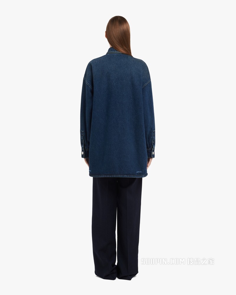 Oversize加衬丹宁衬衫