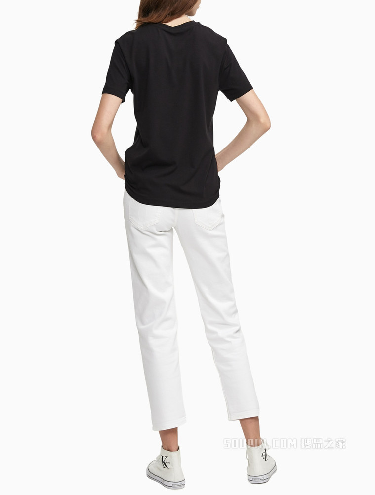 Calvin Klein 女装基础款简约百搭箔印LOGO圆领短袖T恤J213769
