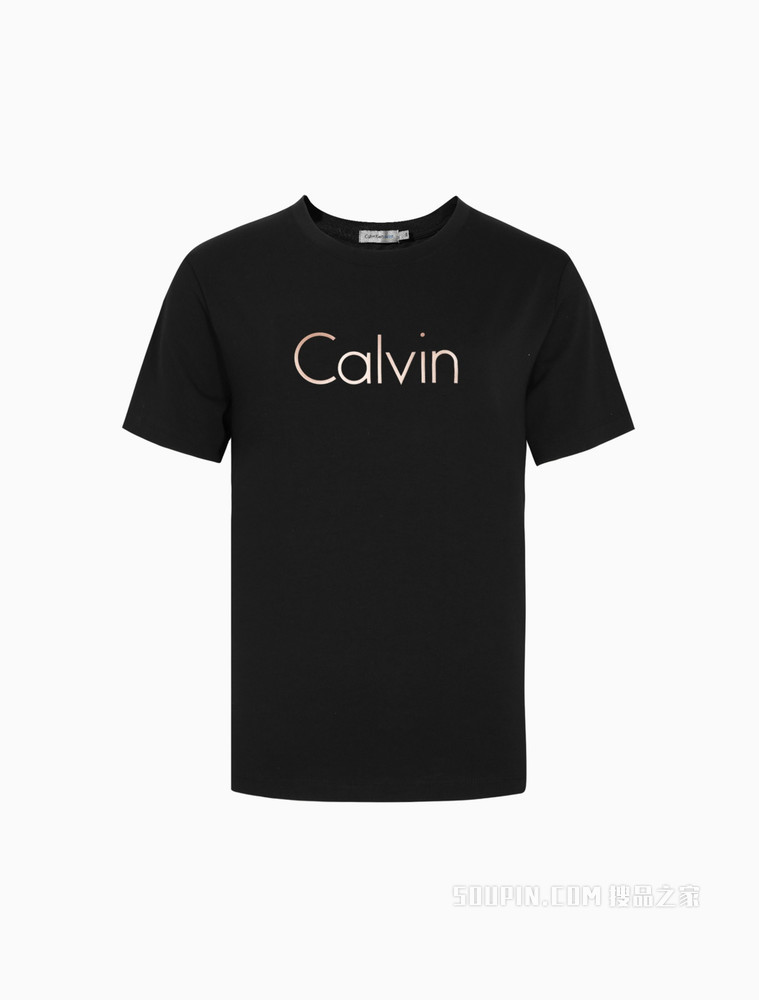 Calvin Klein 女装基础款简约百搭箔印LOGO圆领短袖T恤J213769