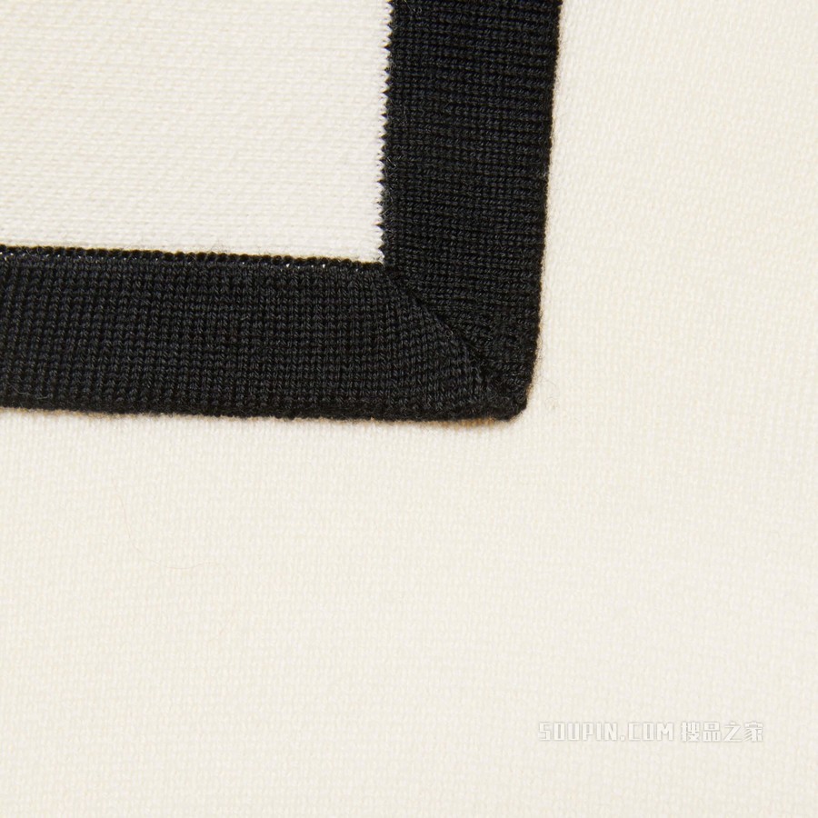 羊毛GG珠地棉提花Polo裙 象牙白色