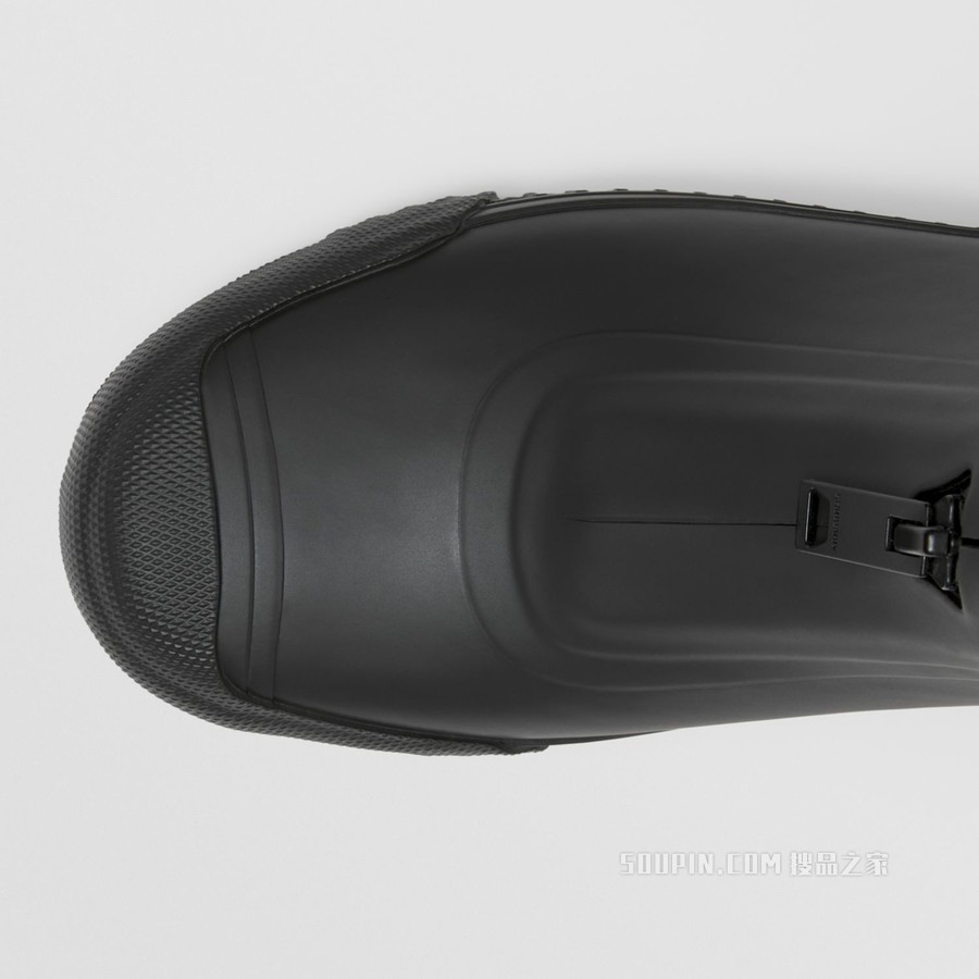 Vintage Check Neoprene and Rubber Rain Boots (Black/charcoal)