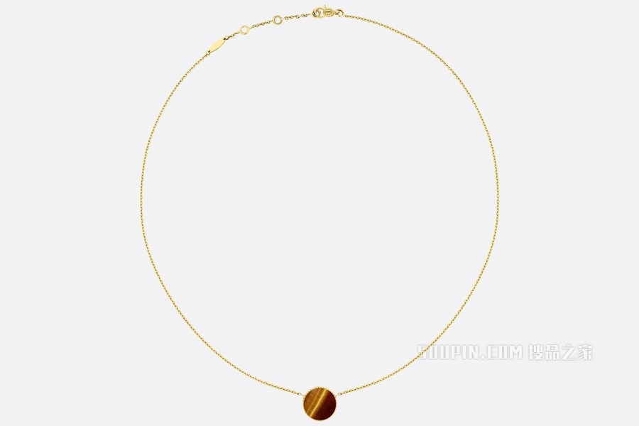 Rose des Vents 项链 黄色 18K 金、钻石和虎眼石