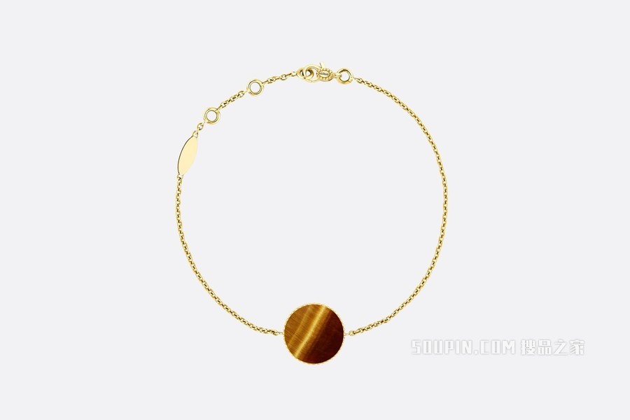 Rose des Vents 手链 黄色 18K 金、钻石和虎眼石
