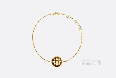 Rose des Vents 手链 黄色 18K 金、钻石和虎眼石
