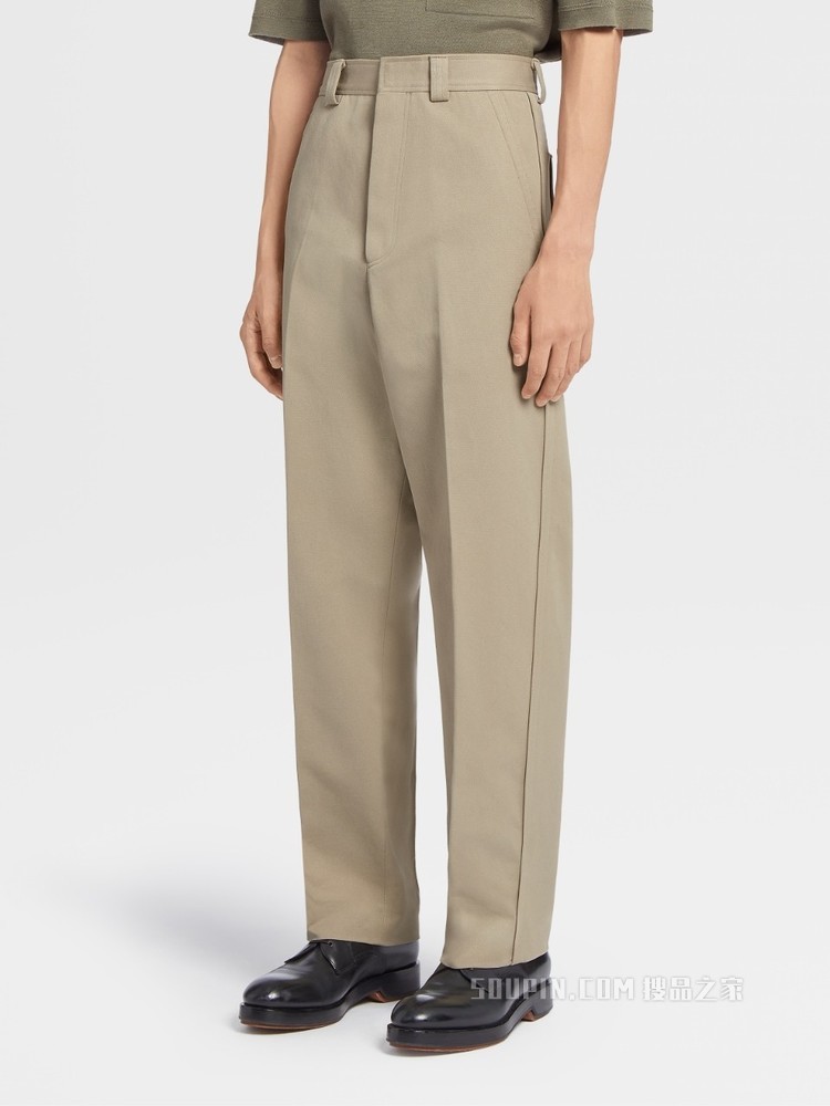 棉、桑蚕丝及亚麻工装长裤