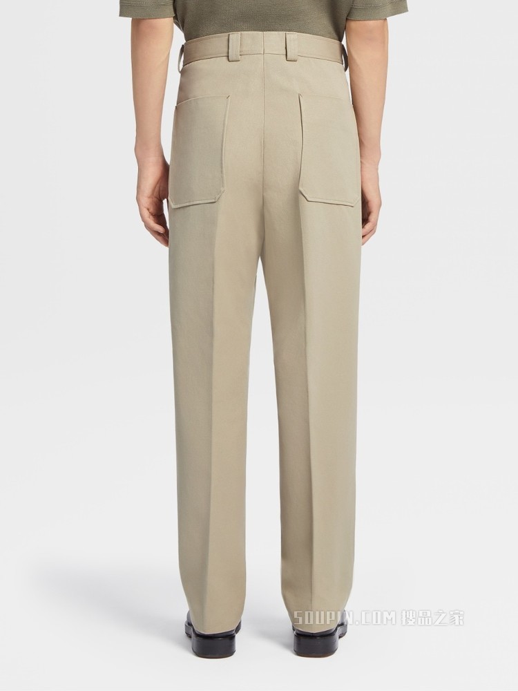 棉、桑蚕丝及亚麻工装长裤