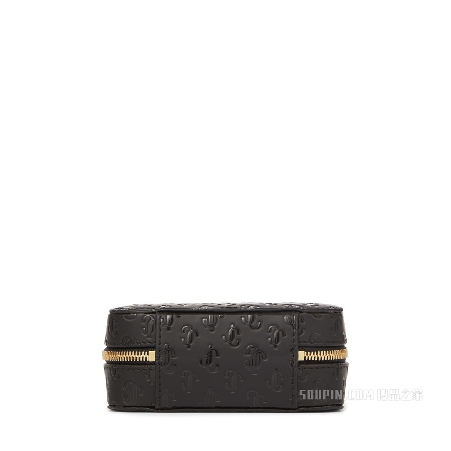 JEWELLERY CASE/S 黑色 JC 字母压纹小牛皮首饰包