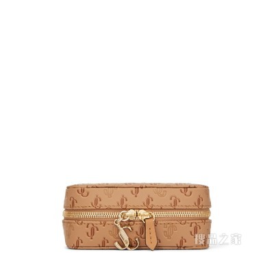 JEWELLERY CASE/S 黑色 JC 字母压纹小牛皮首饰包