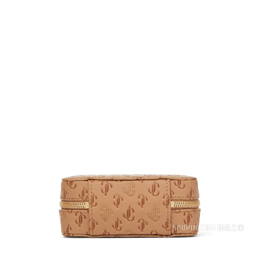 JEWELLERY CASE/S 黑色 JC 字母压纹小牛皮首饰包