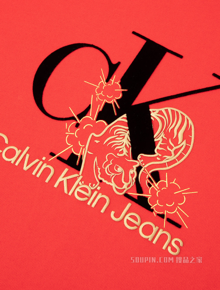 【虎年限定】Calvin Klein 女士新年红本命年烫印短袖T恤J217946