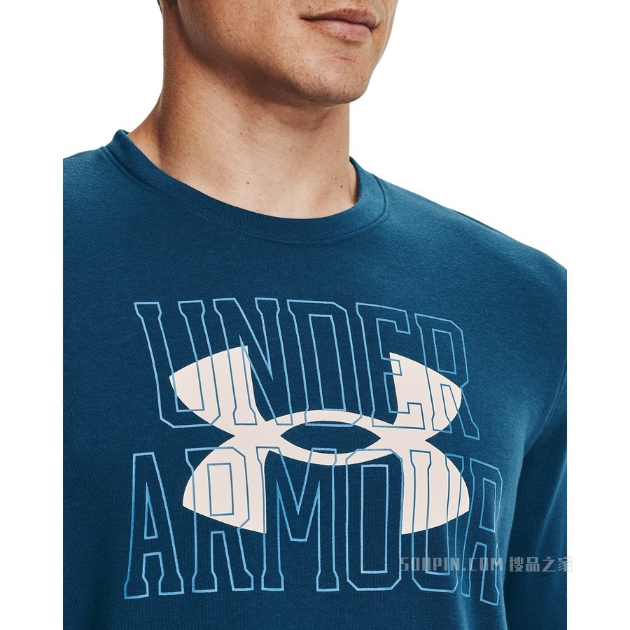 男士UA Rival Terry Logo Crew圆领运动衣