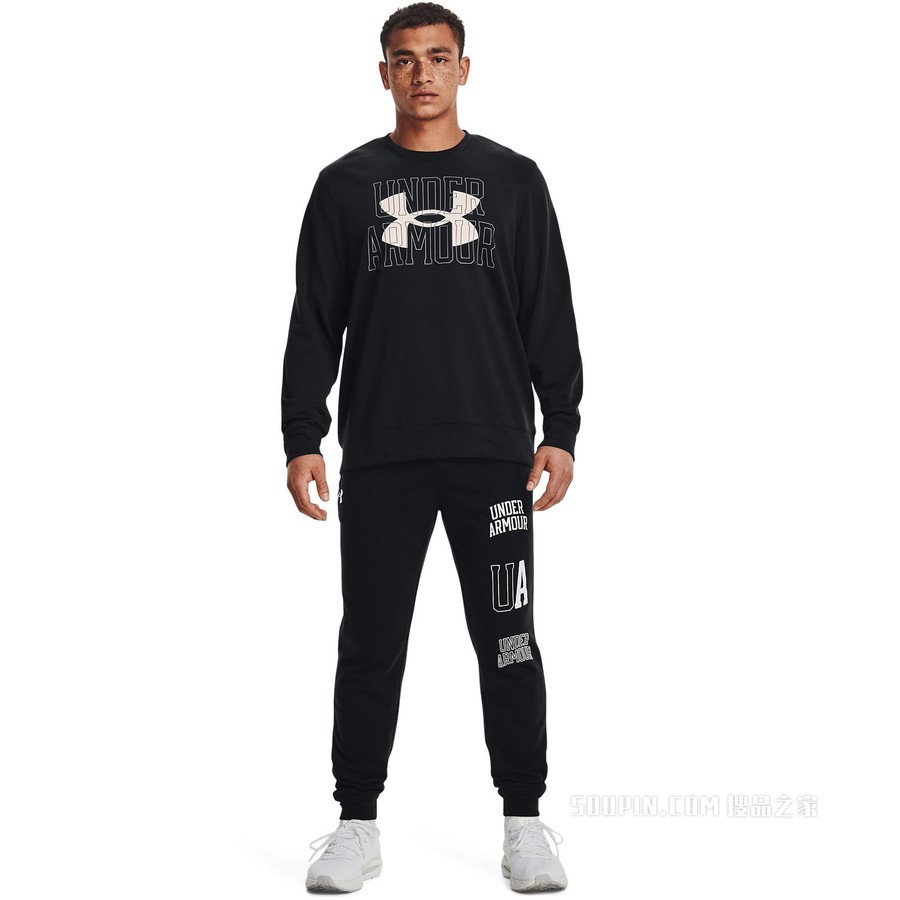 男士UA Rival Terry Logo Crew圆领运动衣