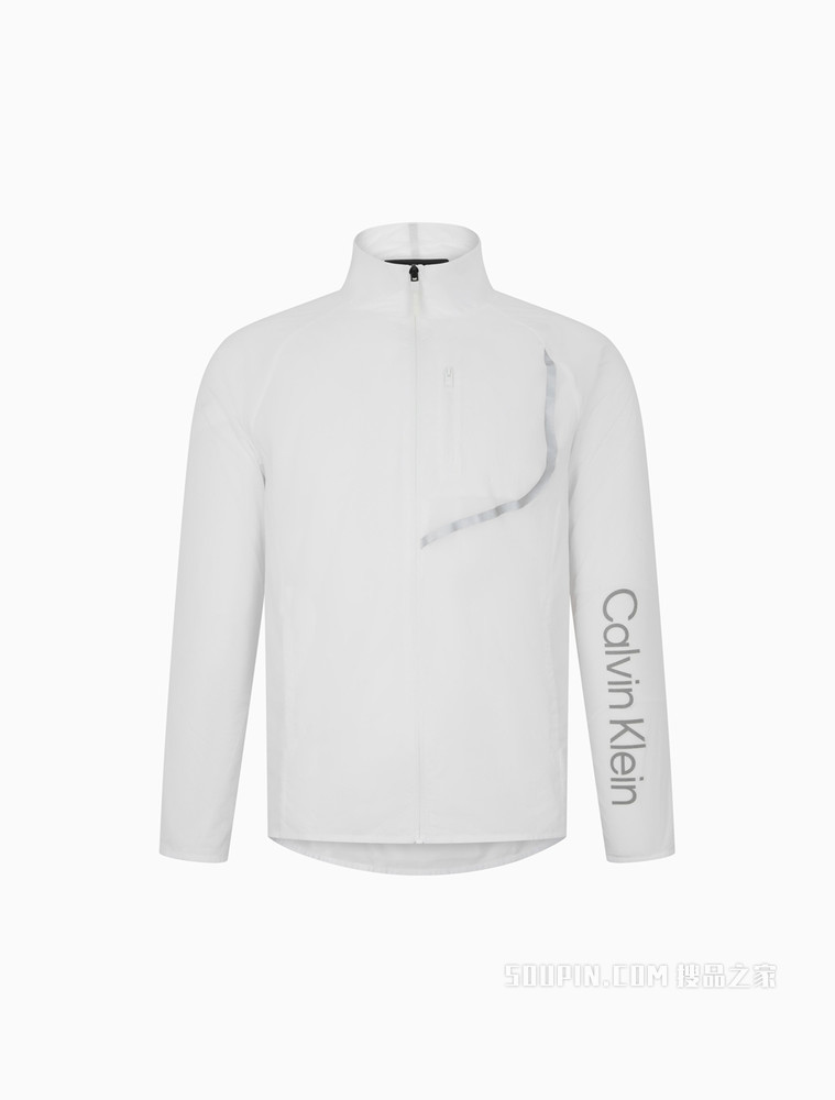 Calvin Klein 男士时尚立领拉链反光LOGO运动外套4MS2O500