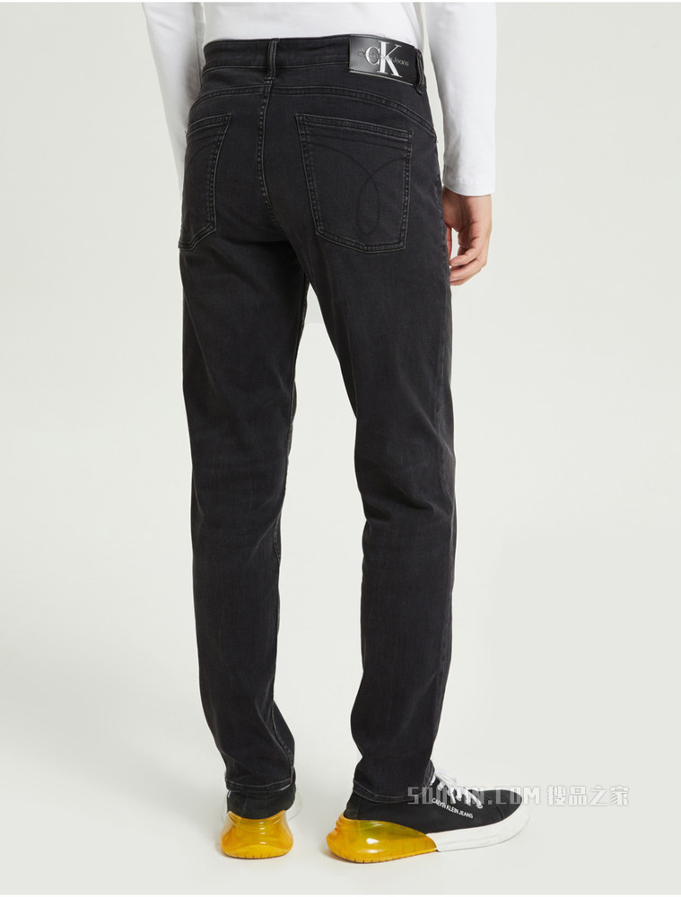 Calvin Klein 男士高弹力楔形中腰LOGO吊袢牛仔裤J320682