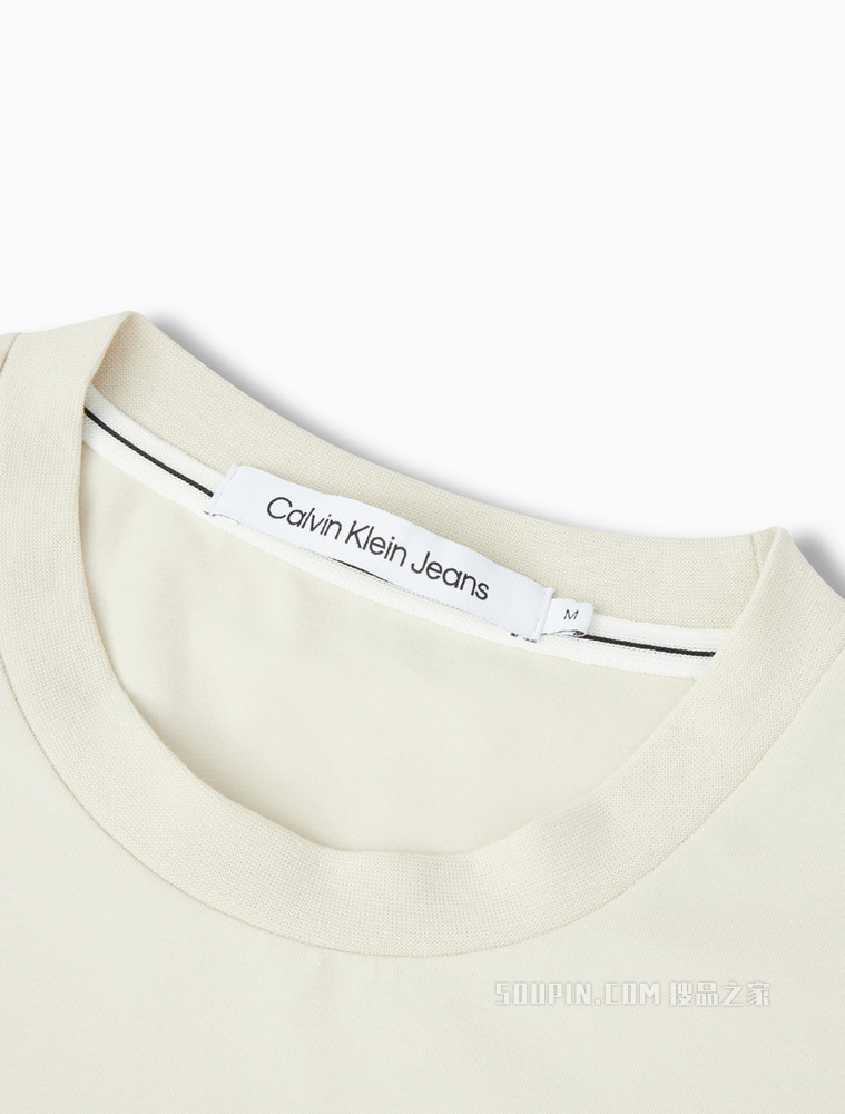 Calvin Klein 男士圆领简约叠印LOGO短袖T恤J320568