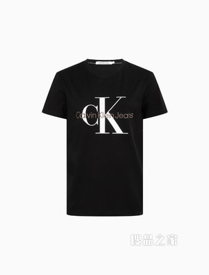 Calvin Klein 女士舒适简约纯棉醒目LOGO短袖T恤J218885