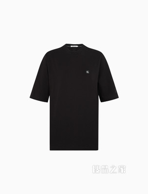 Calvin Klein 女士圆领纯棉立体LOGO徽标中袖T恤J218869