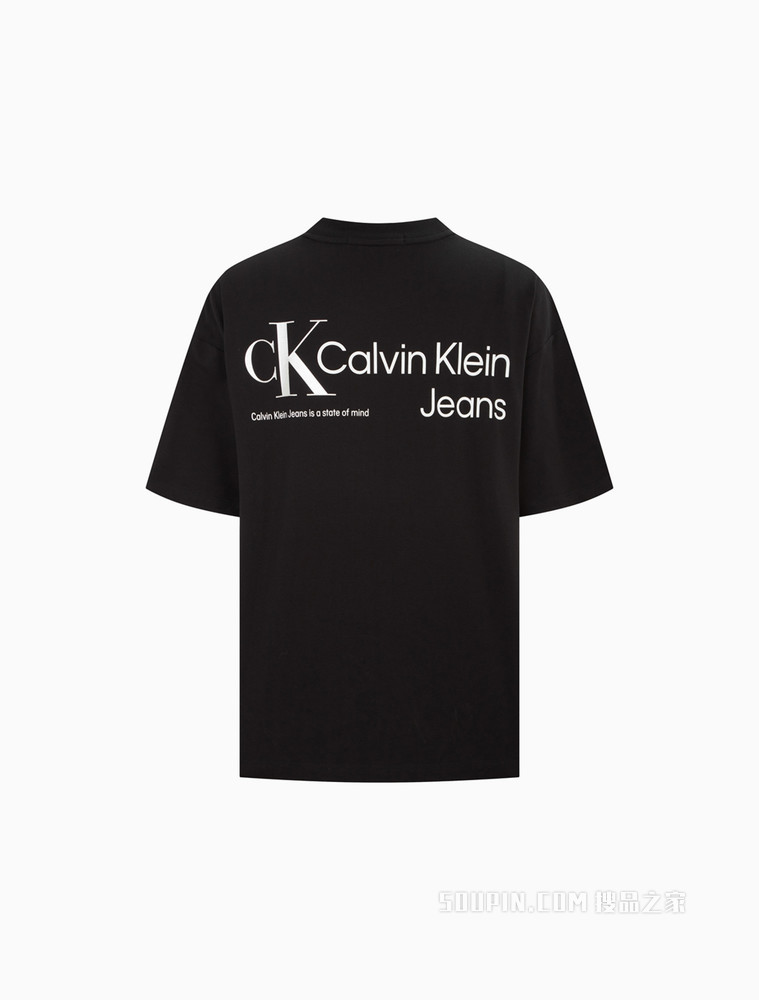 Calvin Klein 女士时尚圆领醒目字母印花短袖T恤J218904