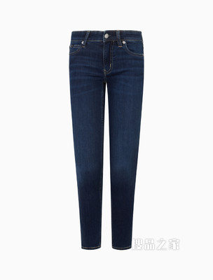 Calvin Klein 女士时尚中腰紧身做旧九分牛仔裤J219160
