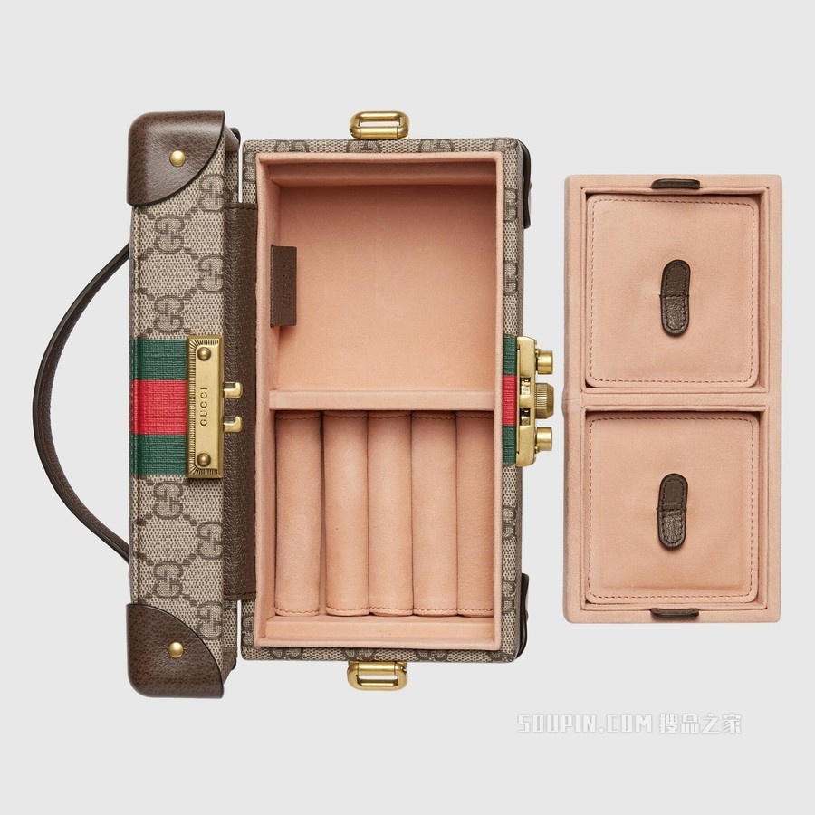 Padlock系列GG珠宝盒 米色和乌木色Supreme帆布