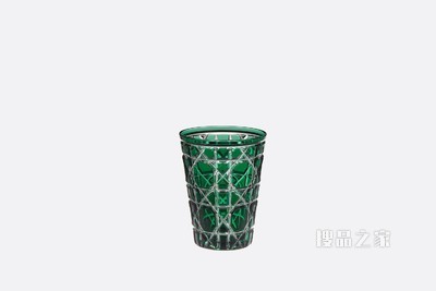 水杯 绿色藤格纹图案