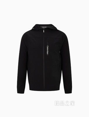 Calvin Klein 男士休闲拉链连帽LOGO织带运动外套4MS2O501