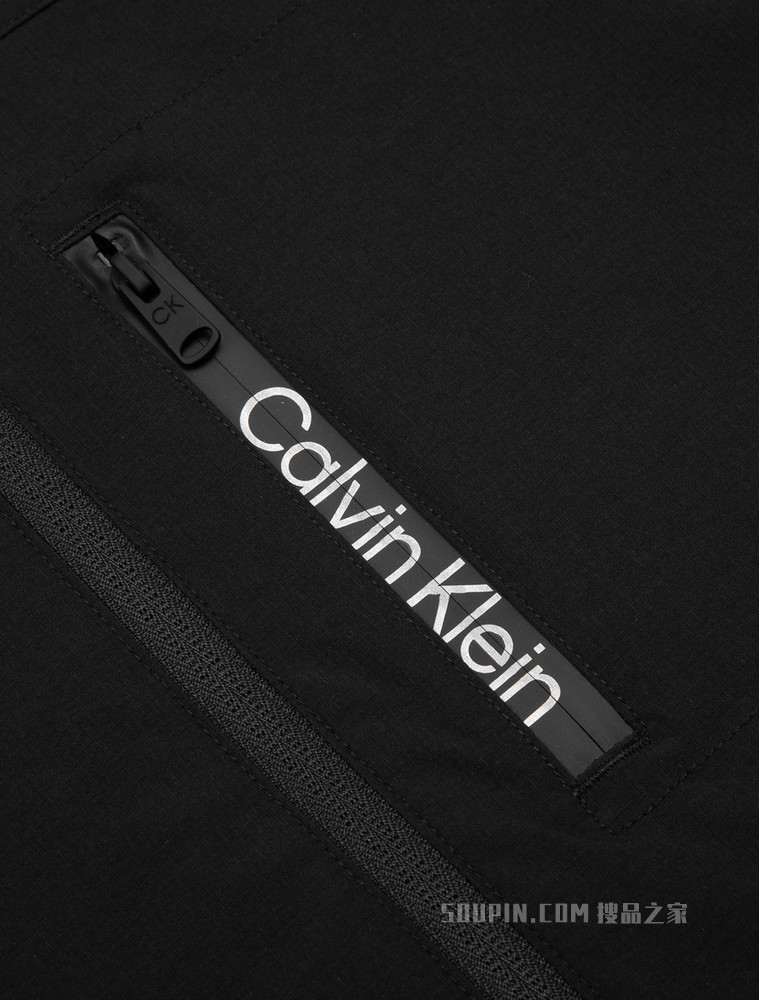 Calvin Klein 男士休闲拉链连帽LOGO织带运动外套4MS2O501